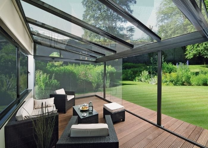 Wooden terrace pergola roof Duba