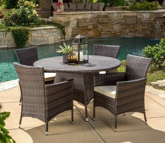 Outdoor patio dining table set