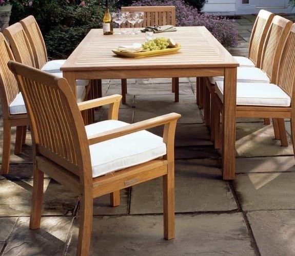 Stackable teak wood garden furniture