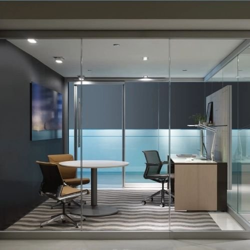 Glass partition installation in Dubai