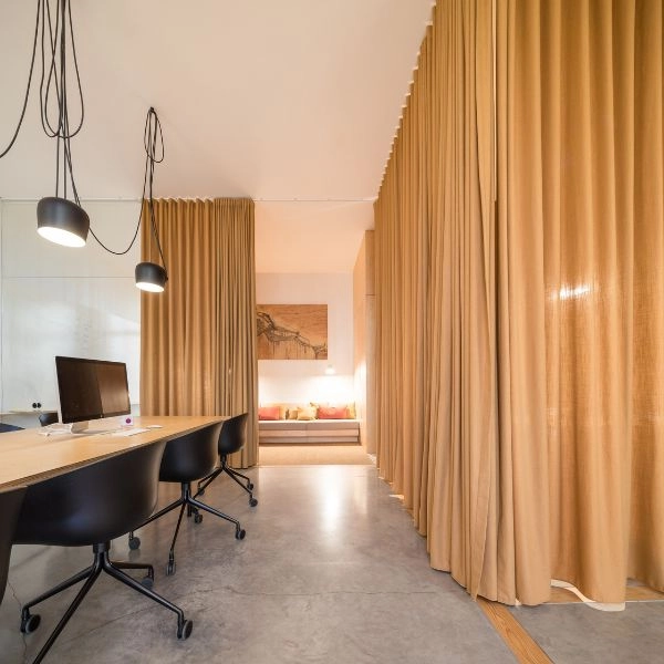 Living Room Motorized Curtains Dubai